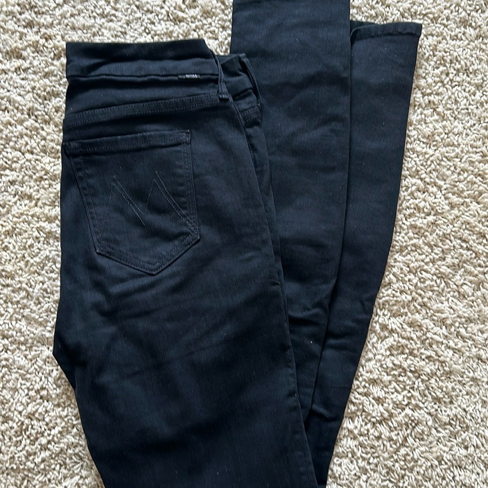 Mother denim black skinny jeans